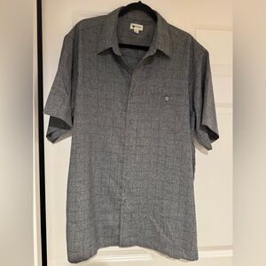 Haggar Clothing Men’s Button Down Shirt Size XL Short Sleeve Gray Black